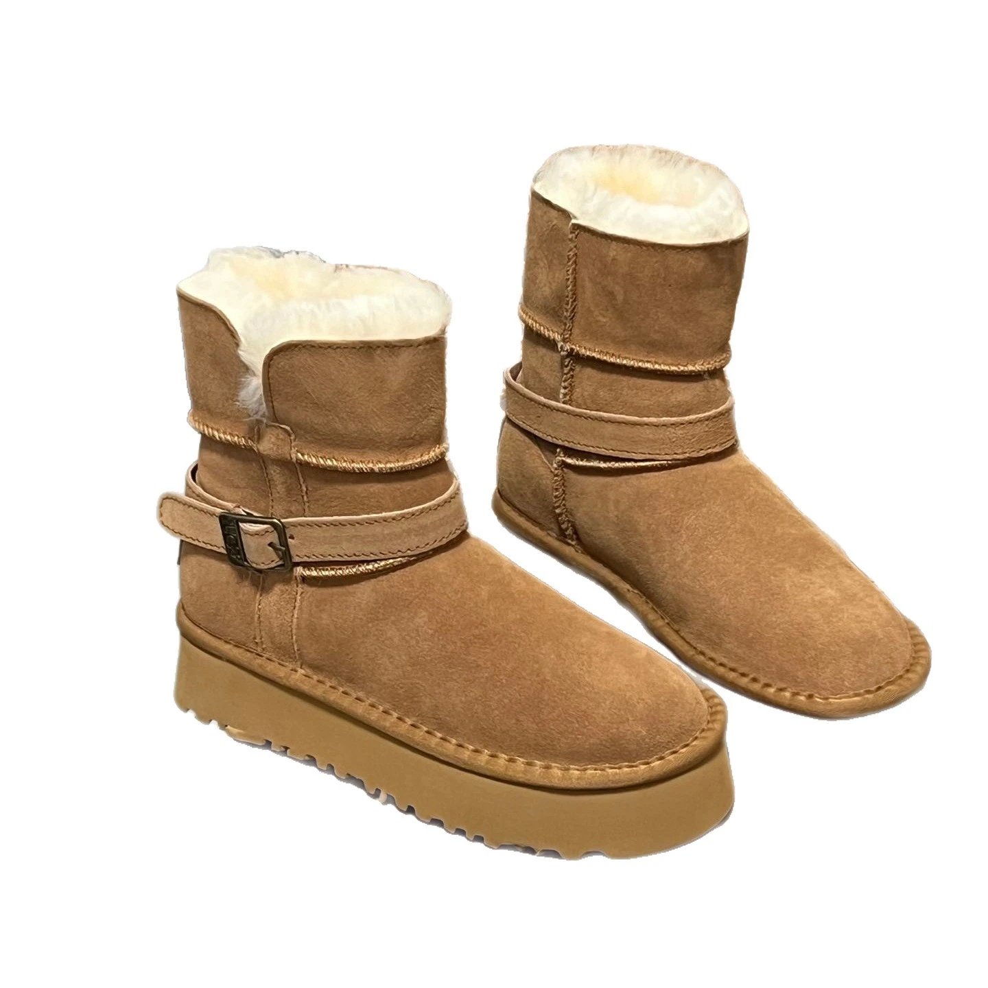 UGG  Platform Plush Slippers qc 4