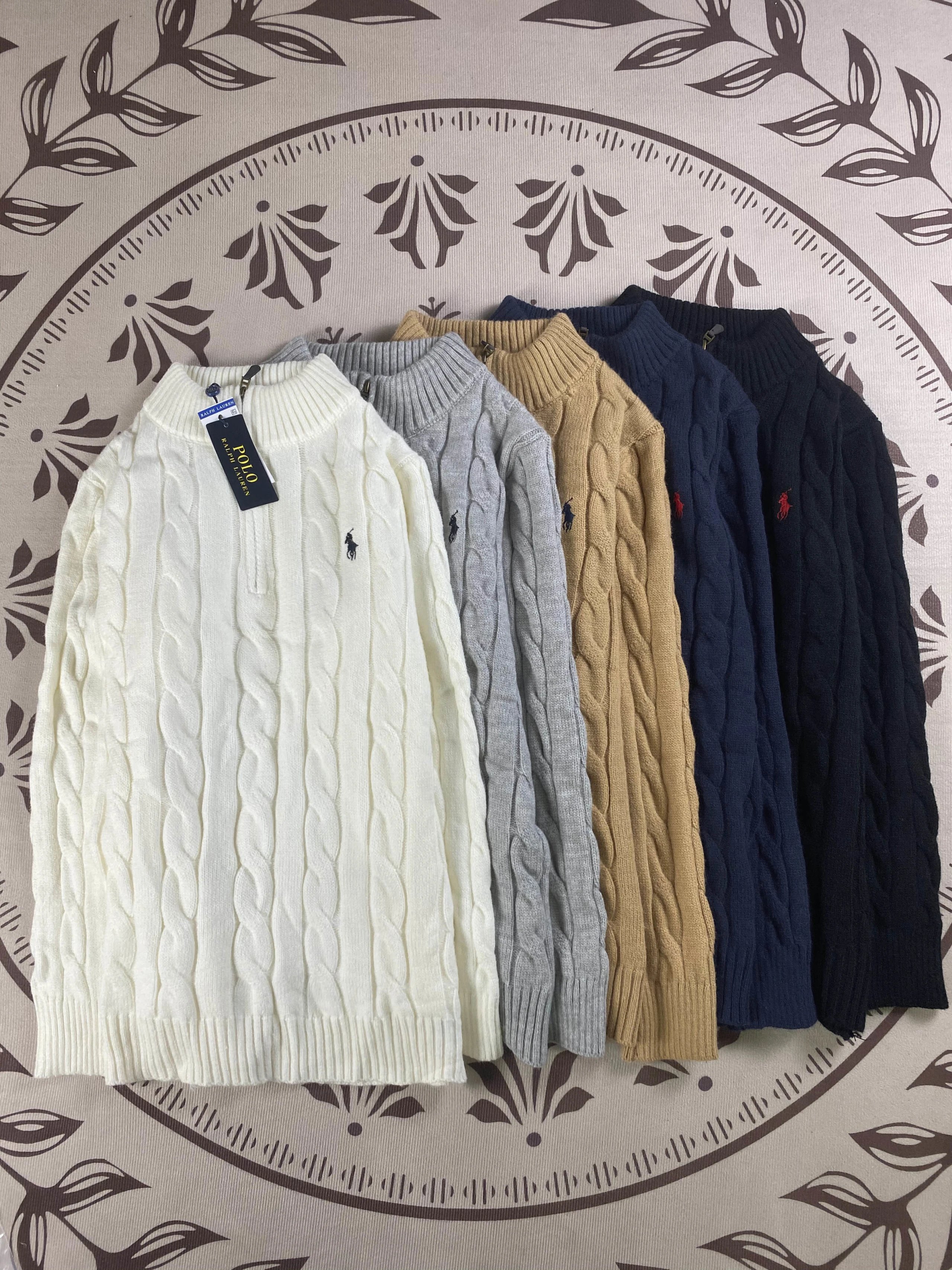 Polo Ralph Lauren knit cotton zip-up sweater qc 1