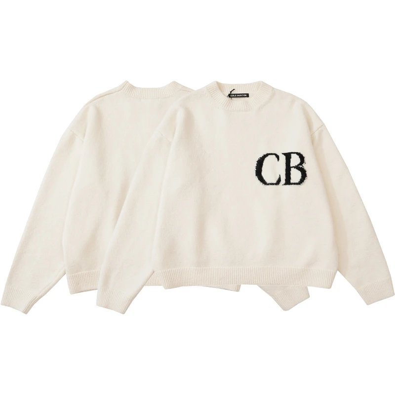 Cole Buxton CB Logo Intarsia Knit Sweaters qc 2