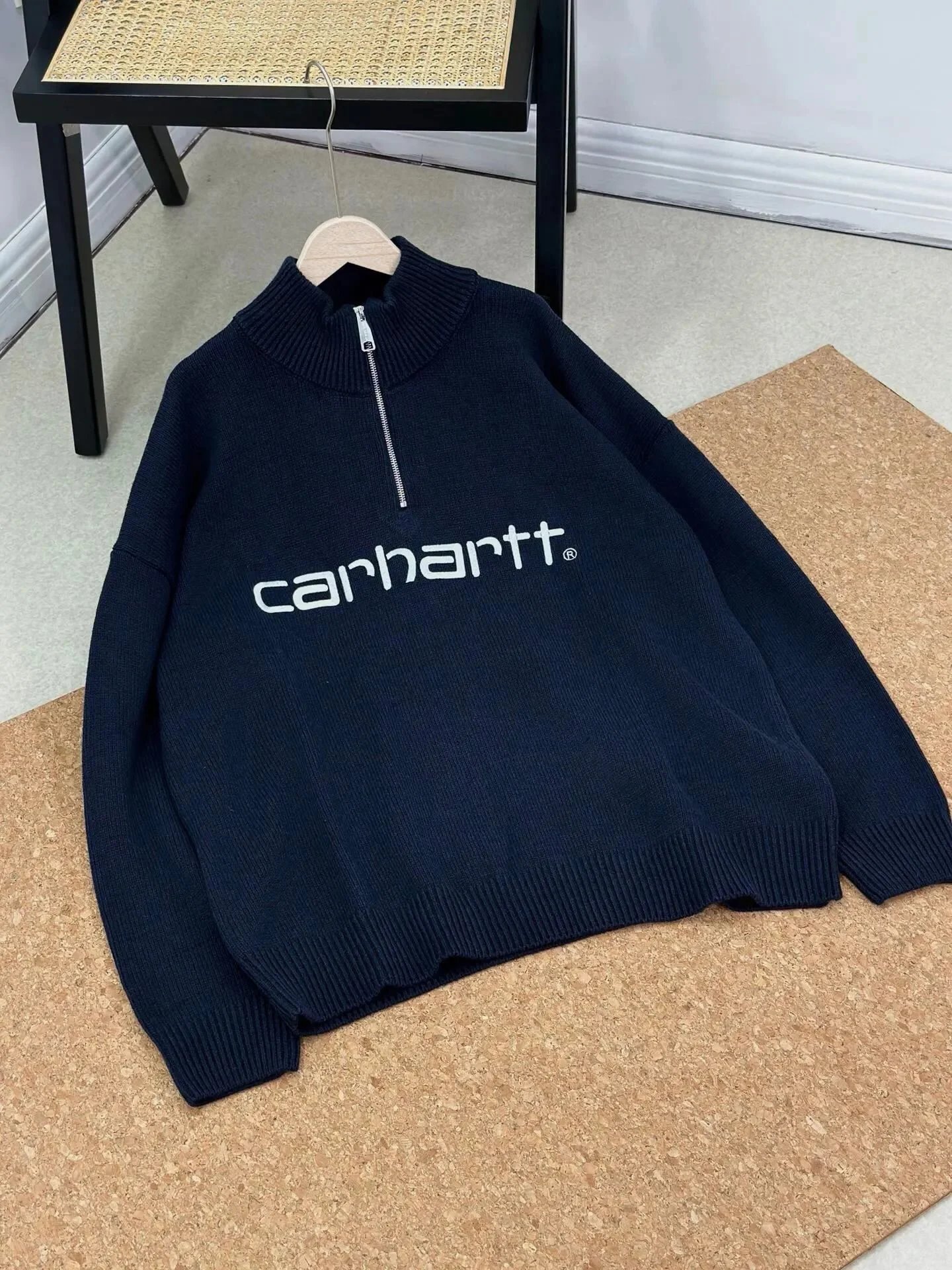 Carhartt Half-Zip Script Logo Oversized Knitwear qc 5