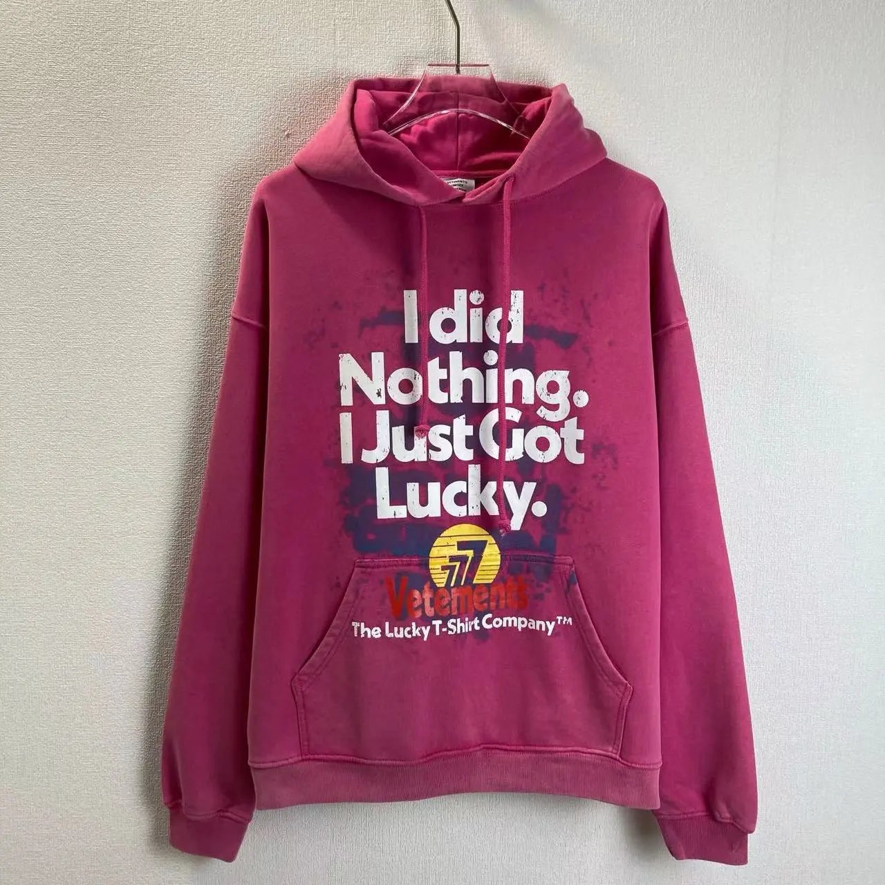 Vetements I Got Lucky Graphic Hoodies qc 1