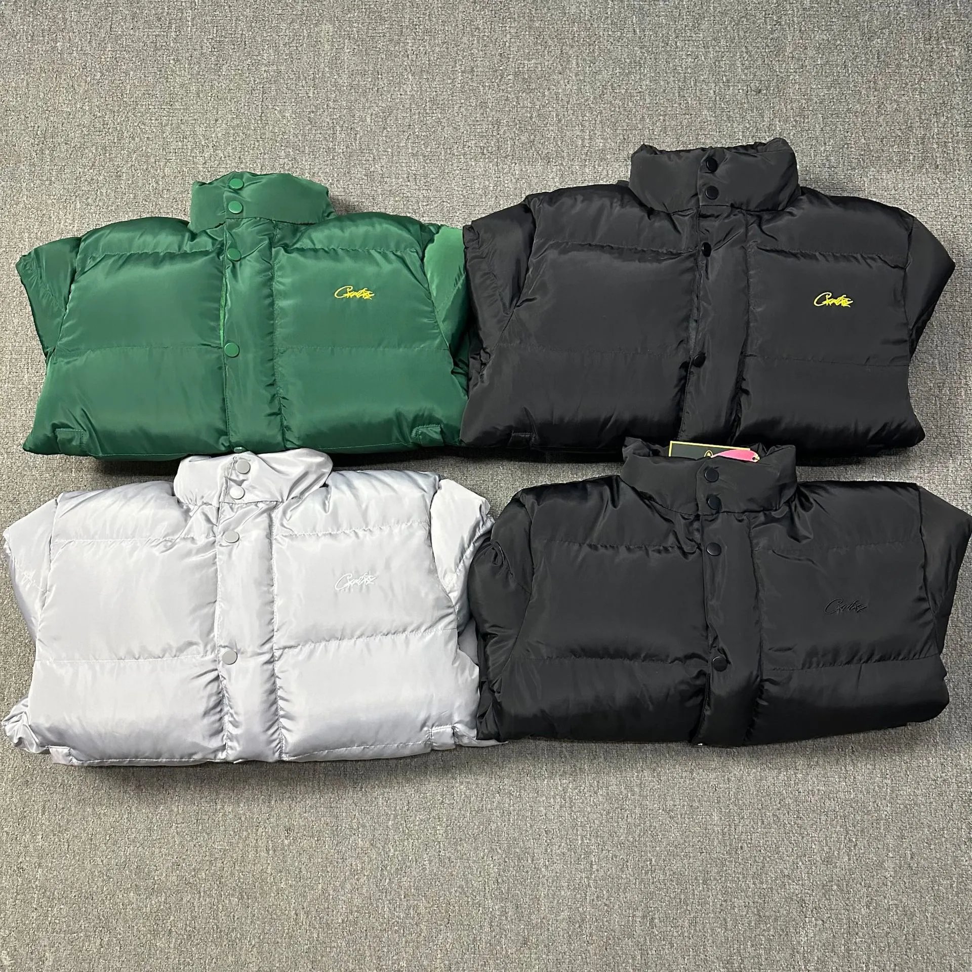 Corteiz Bolo Puffer Black/Green/Grey Down Jackets qc 2