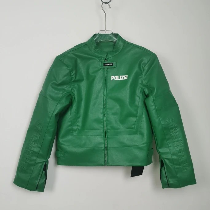 Vetements Polizei Leather Moto Jacket Black qc 1