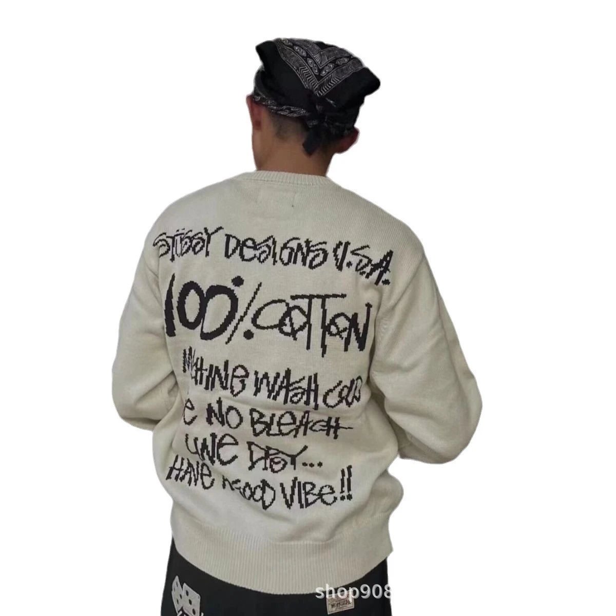 Stussy x Neighborhood mosquito coil pattern knit sweater qc 4