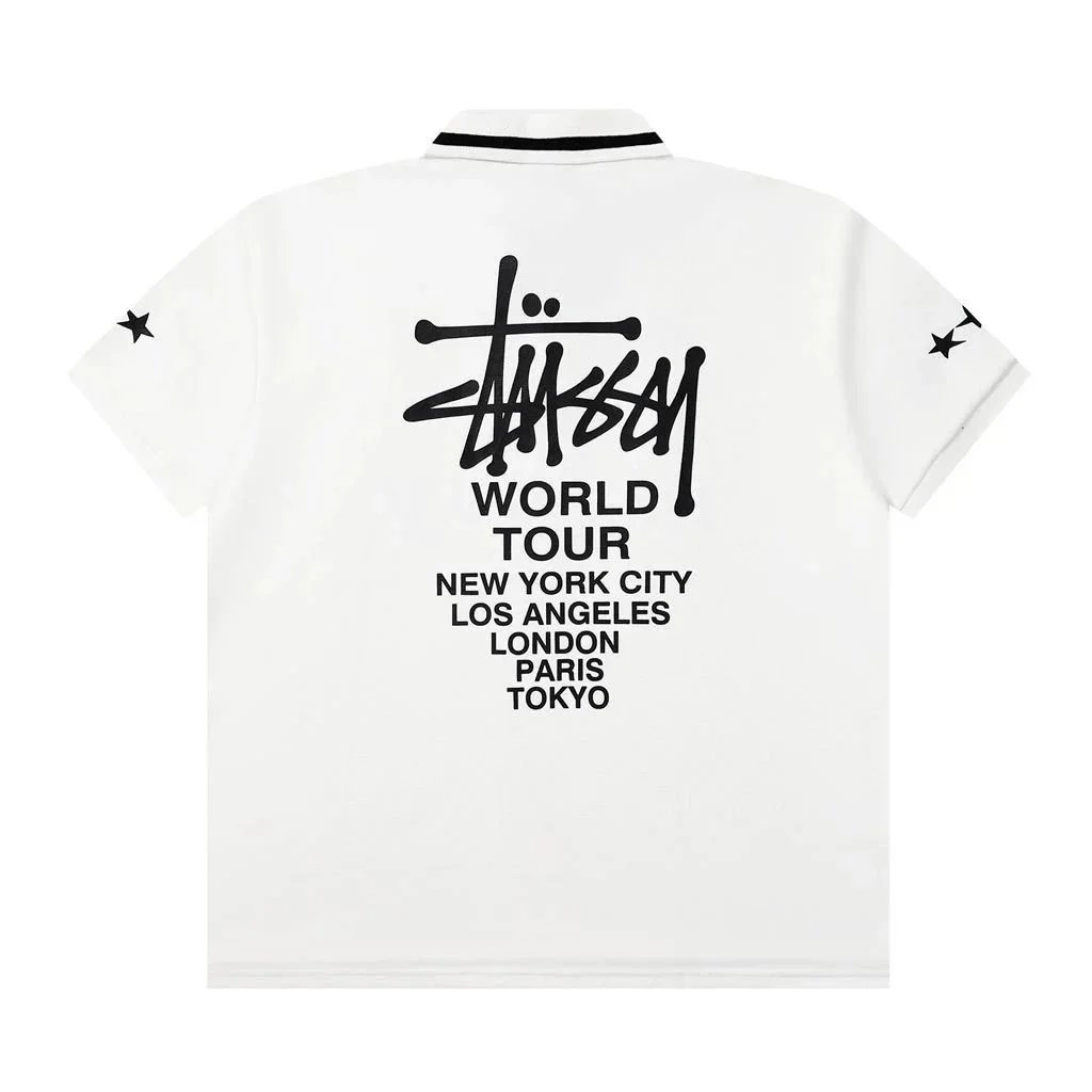Stüssy World Tour Polo Shirts qc 3