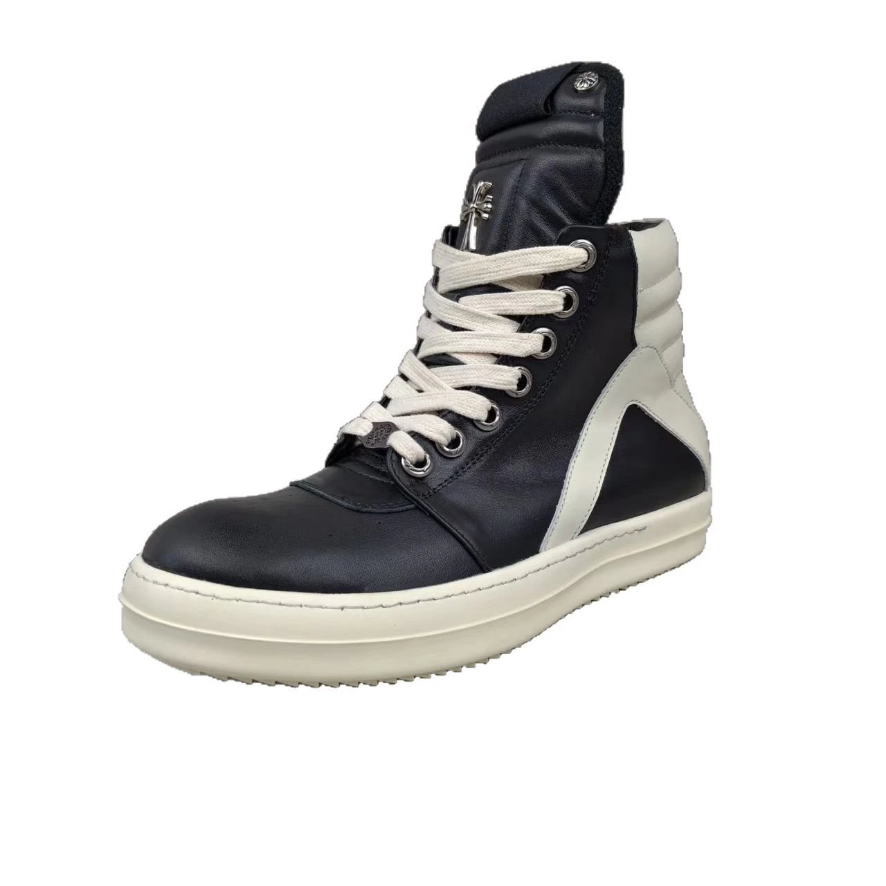 Rick Owens x Chrome Hearts Geobasket High-Top Sneakers qc 4