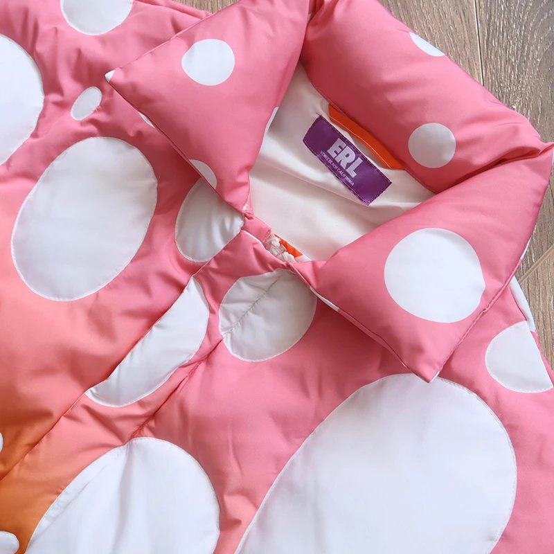 ERL Pink and Orange Gradient Polka Dot Down Jackets qc 1
