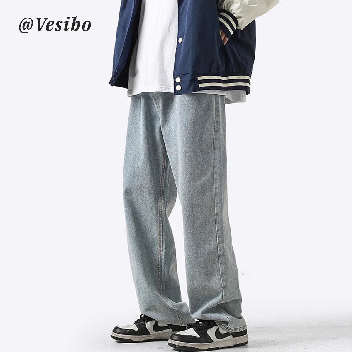 Vesibo Mud Washed Straight Jeans qc 1