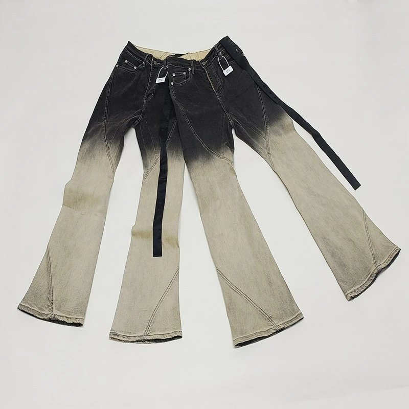 Rick Owens Black & Khaki Bolan Banana Jeans qc 1