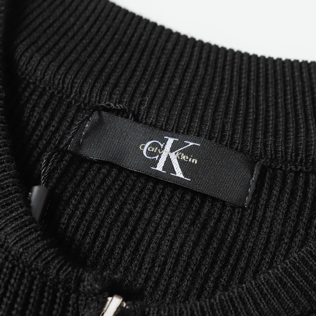 Calvin Klein Jeans Logo-Embroidery Zip-Up Knit Cardigan Knitwear qc 5