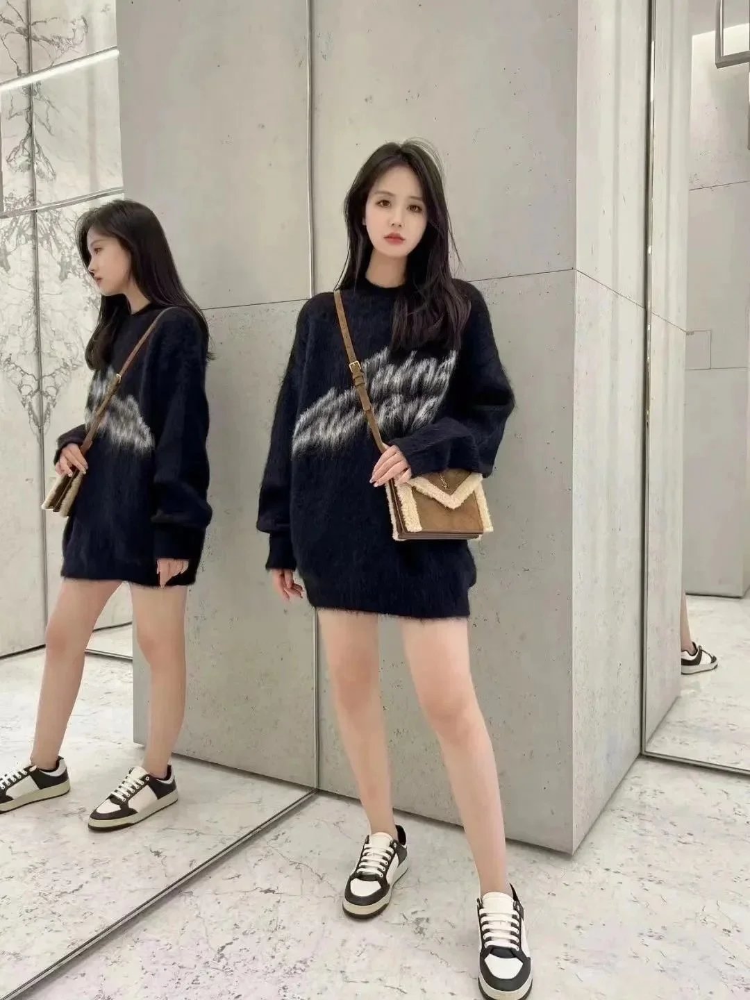 Other Korean style loose-fitting drop-shoulder sweater qc 1