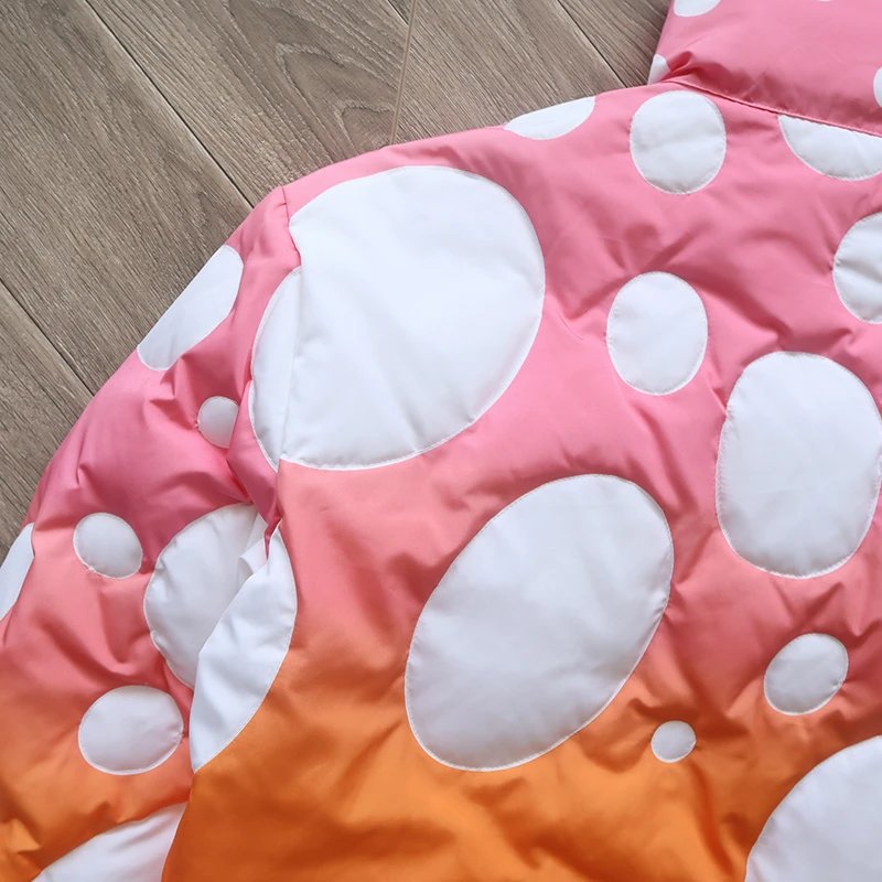 ERL Pink and Orange Gradient Polka Dot Down Jackets qc 3