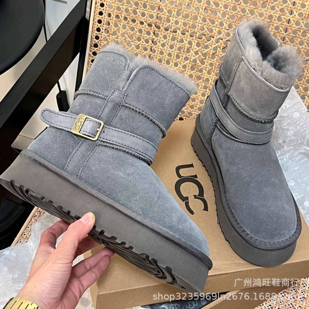 UGG  Platform Plush Slippers qc 5