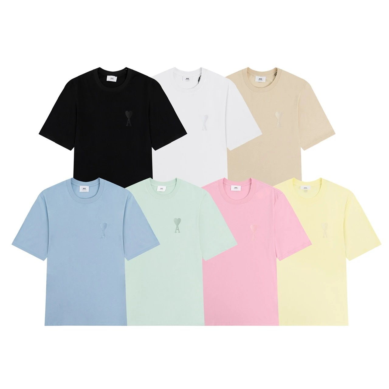 AMI Paris De Coeur Collection Unisex Organic Cotton Short-Sleeve T-Shirt qc 4