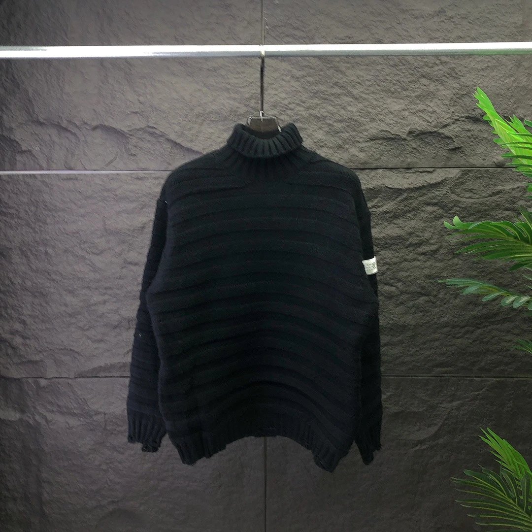 ArguE Culture Ribbed Turtleneck Distressed Knitwear qc 1
