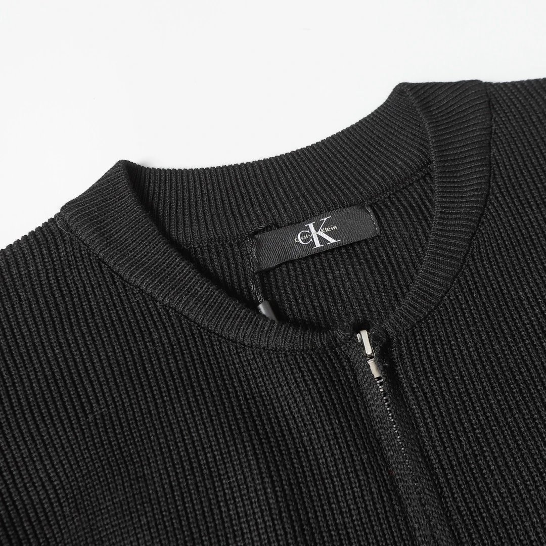 Calvin Klein Jeans Logo-Embroidery Zip-Up Knit Cardigan Knitwear qc 3