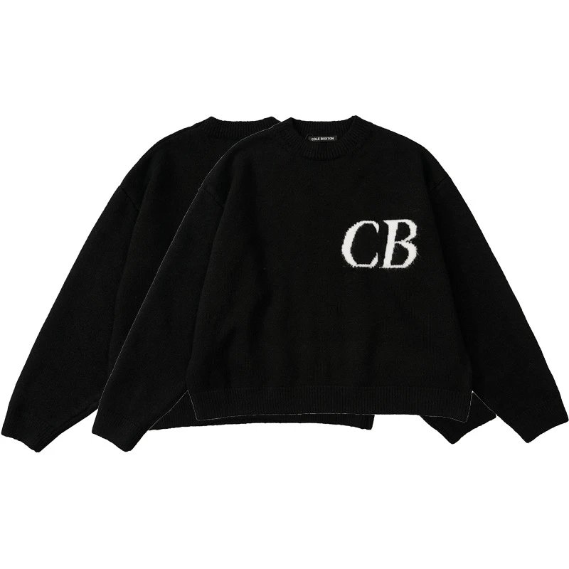 Cole Buxton CB Logo Intarsia Knit Sweaters qc 1