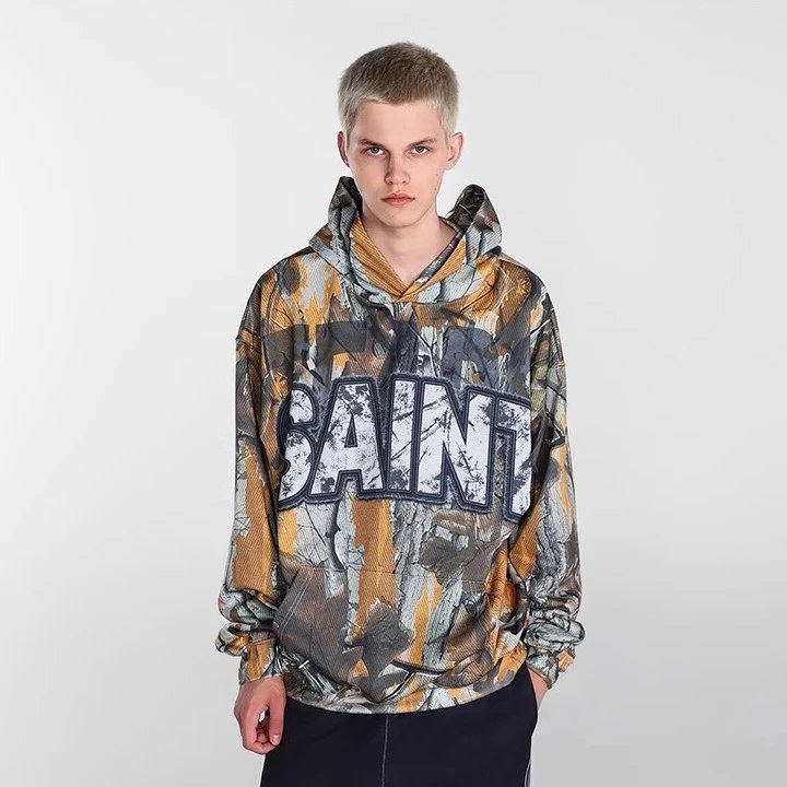 Saint Michael Real Tree Camo Logo Hoodies qc 3