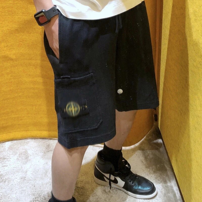 Stone Island Compass Patch Fleece Shorts qc 1