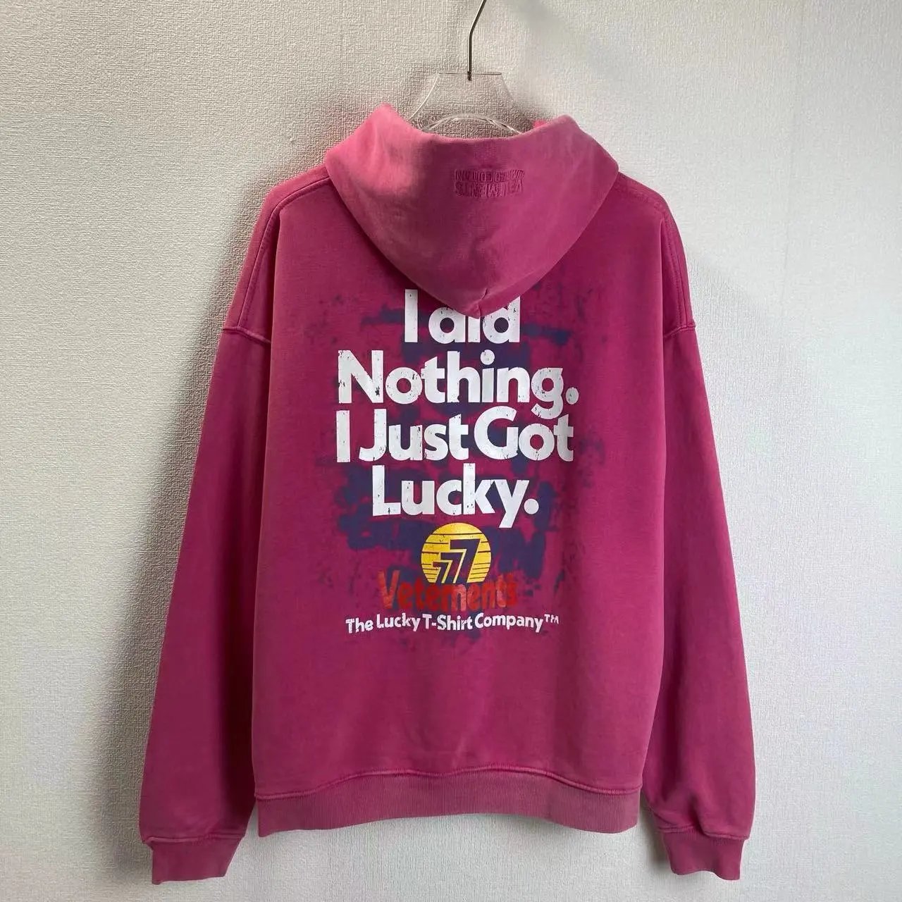 Vetements I Got Lucky Graphic Hoodies qc 2
