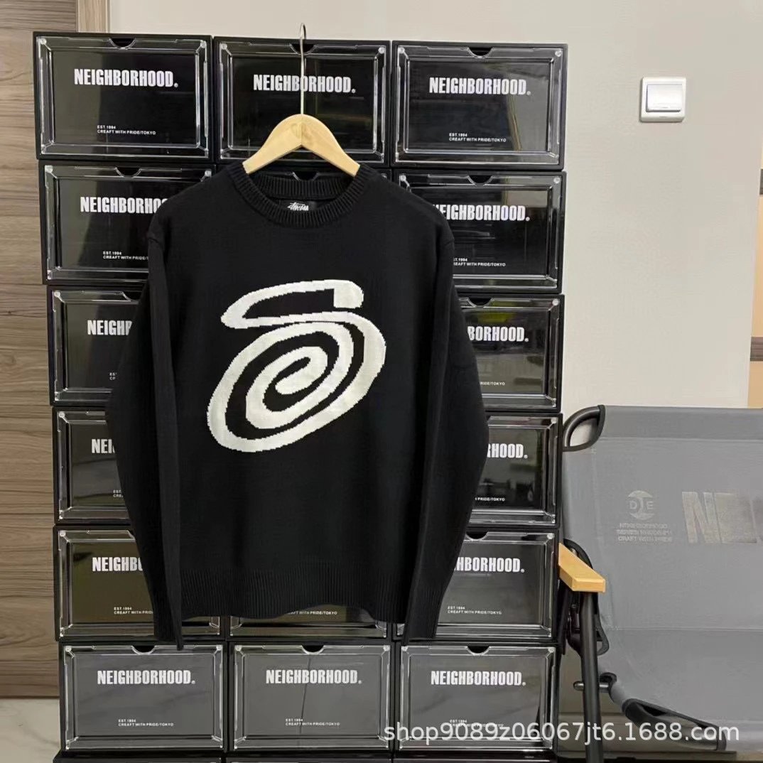 Stussy x Neighborhood mosquito coil pattern knit sweater qc 3