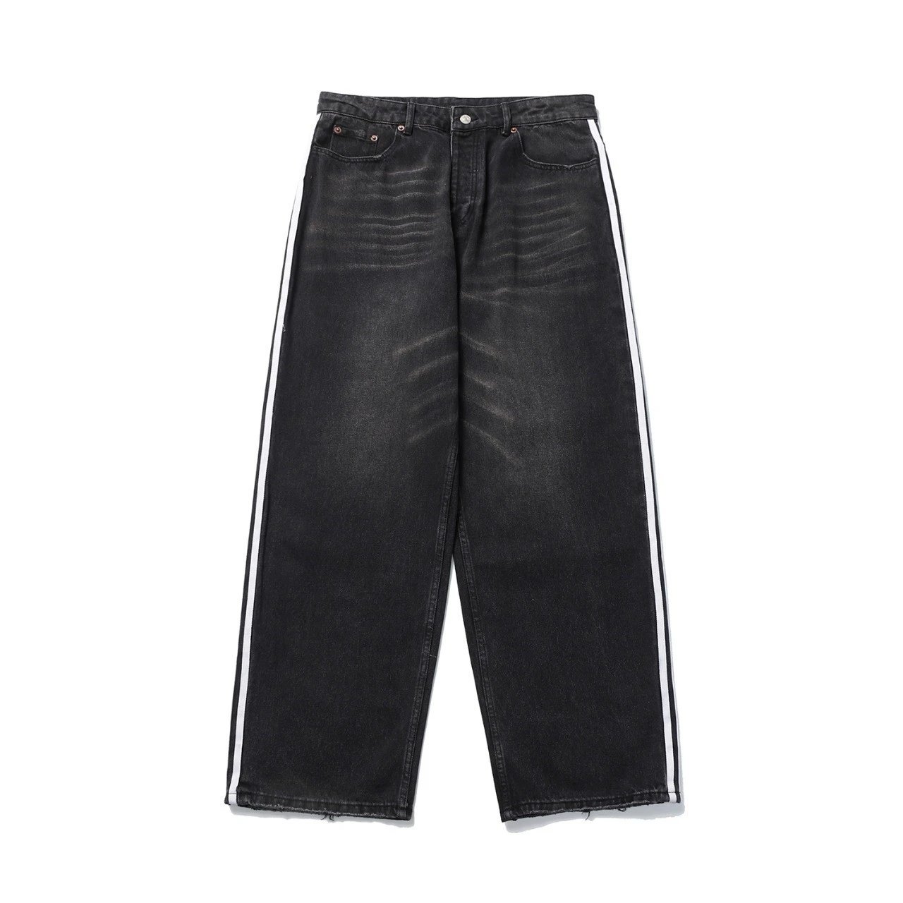 Balenciaga Three-Stripe Baggy Jeans qc 2