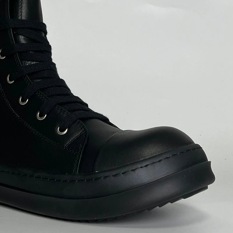 Rick Owens Black Capped High-Top Sneakers qc 3