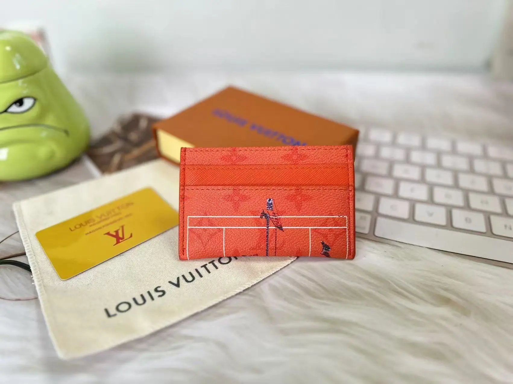 Louis Vuitton Ski Double Card Holder Monogram White qc 6