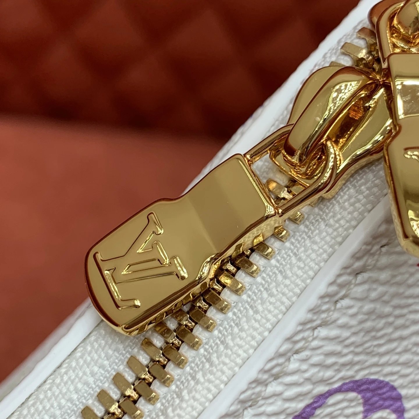 The Louis Vuitton Boulogne PM features White Monogram Multicolore. qc 9