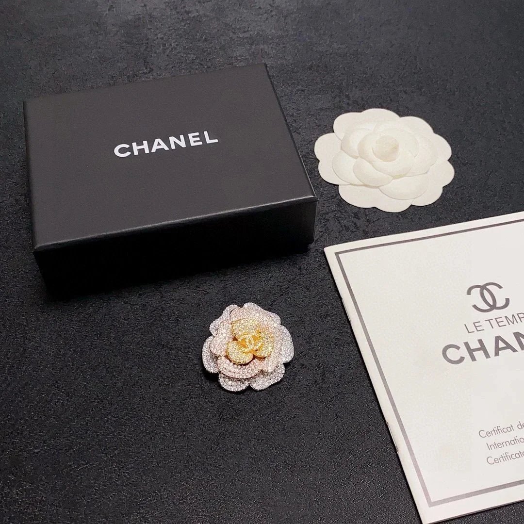 Chanel Classic Camellia Collection Brooch qc 8