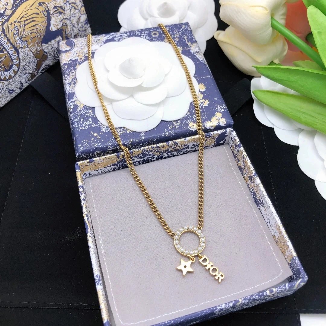 Christian Dior gold-plated metal chain necklace