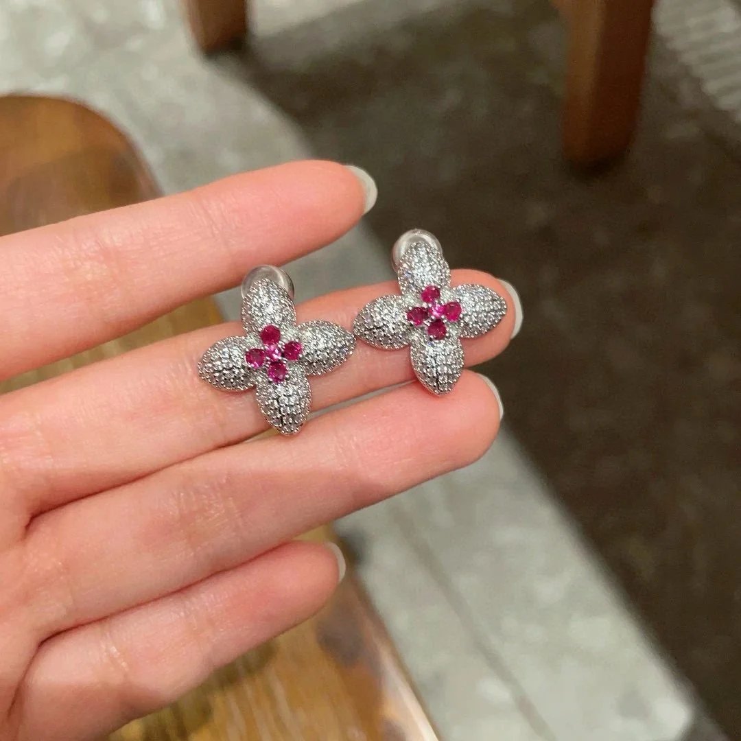 Phoebloom Jewelry Classic Four-Leaf Clover Zirconia Earrings qc 3