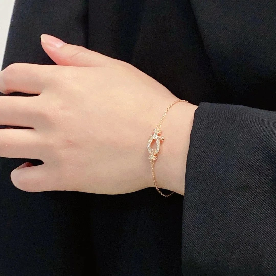 Fred Force 10 Series 18K Gold Diamond Small Horseshoe Bracelet qc 1