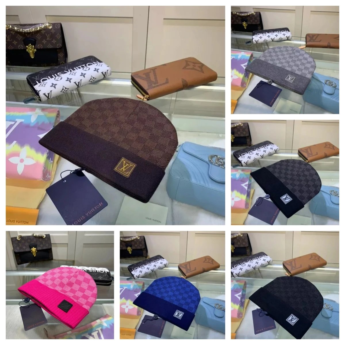 Louis Vuitton Néo Petit Damier knit hat qc 1