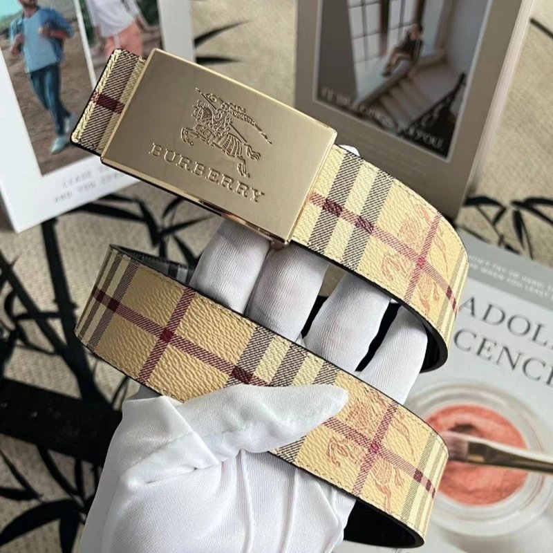 Burberry Reversible Check TB Belt qc 4