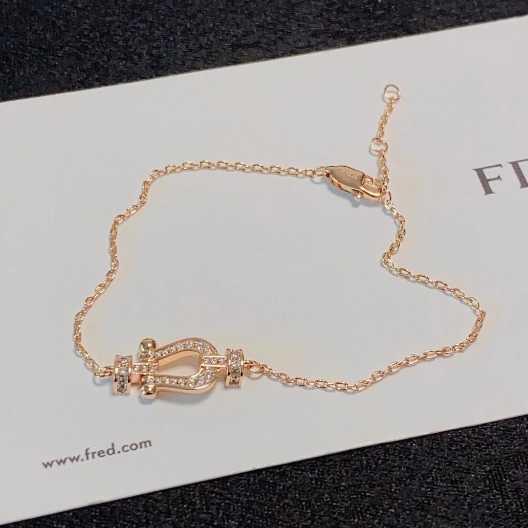 Fred Force 10 Series 18K Gold Diamond Small Horseshoe Bracelet qc 2
