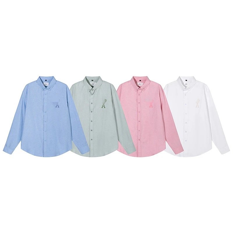 Ami Paris Ami de Coeur Collection Heart Embroidered Shirt qc 1