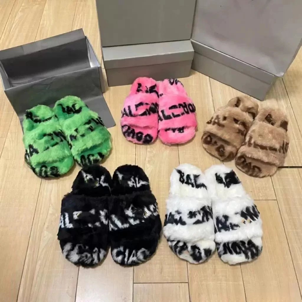 Balenciaga Furry Slides (27 Colorways) qc 1
