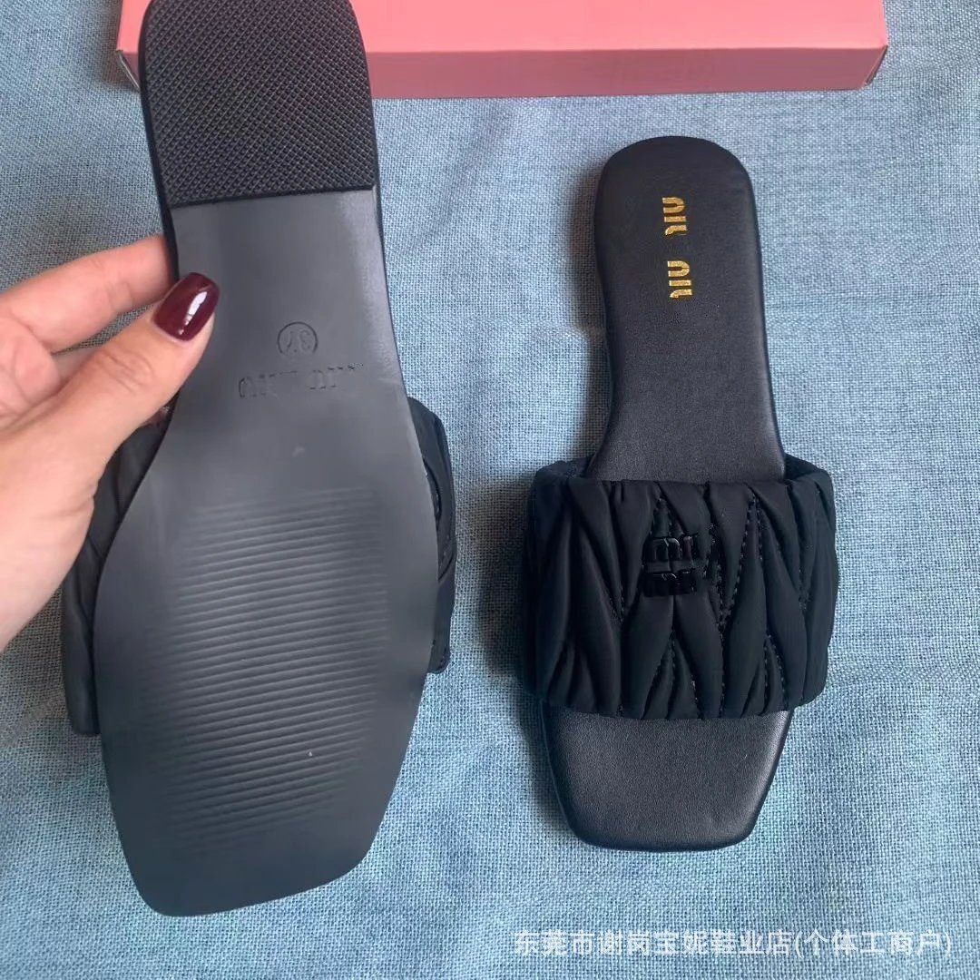Miu Miu Matelassé Nappa Leather Slides (6 Colorways) qc 3
