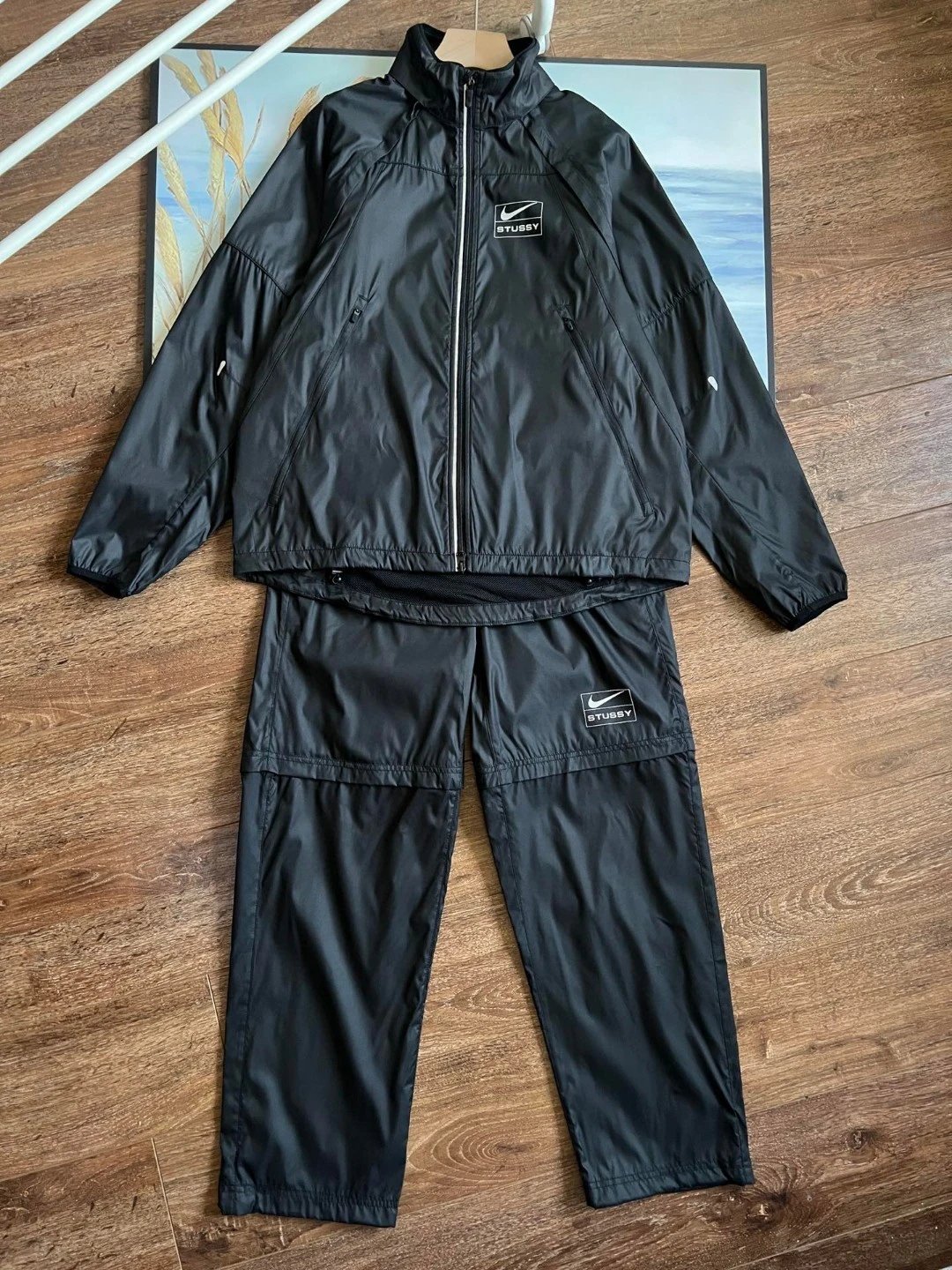 Faux Leather Track Pants qc 1