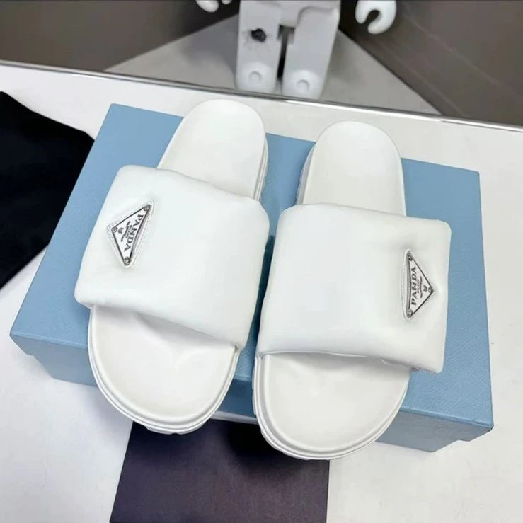 Prada Soft Padded Nappa Leather Slides (2 Colorways) qc 3