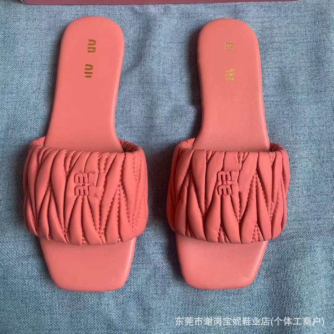 Miu Miu Matelassé Nappa Leather Slides (6 Colorways) qc 2