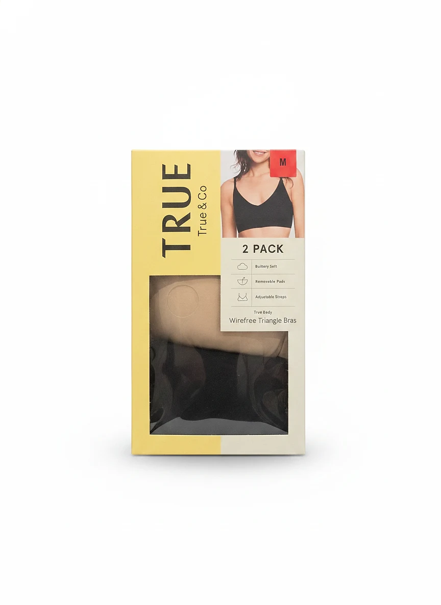 2 pack wirefree triangle bras