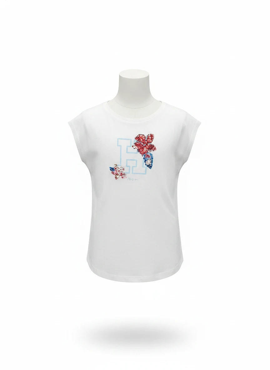 Blusa para niñas sin manga blanca XG02198
