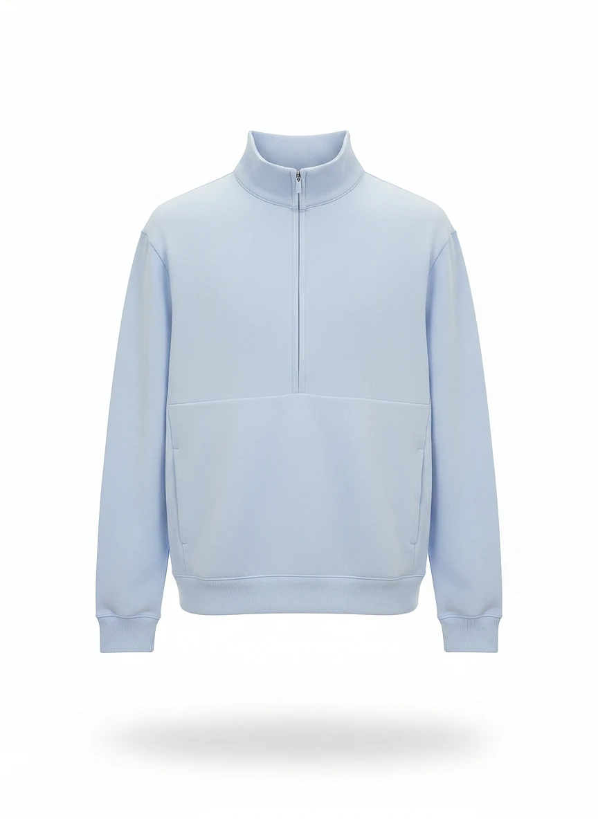 Men's Quarter Zip Light Blue