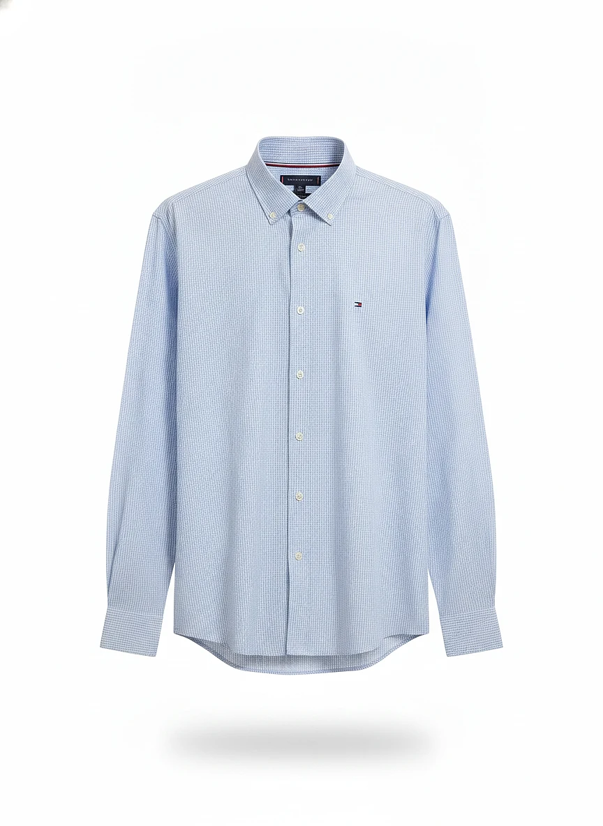 Camisa XM07540 LIGHT BLUE SQUARES