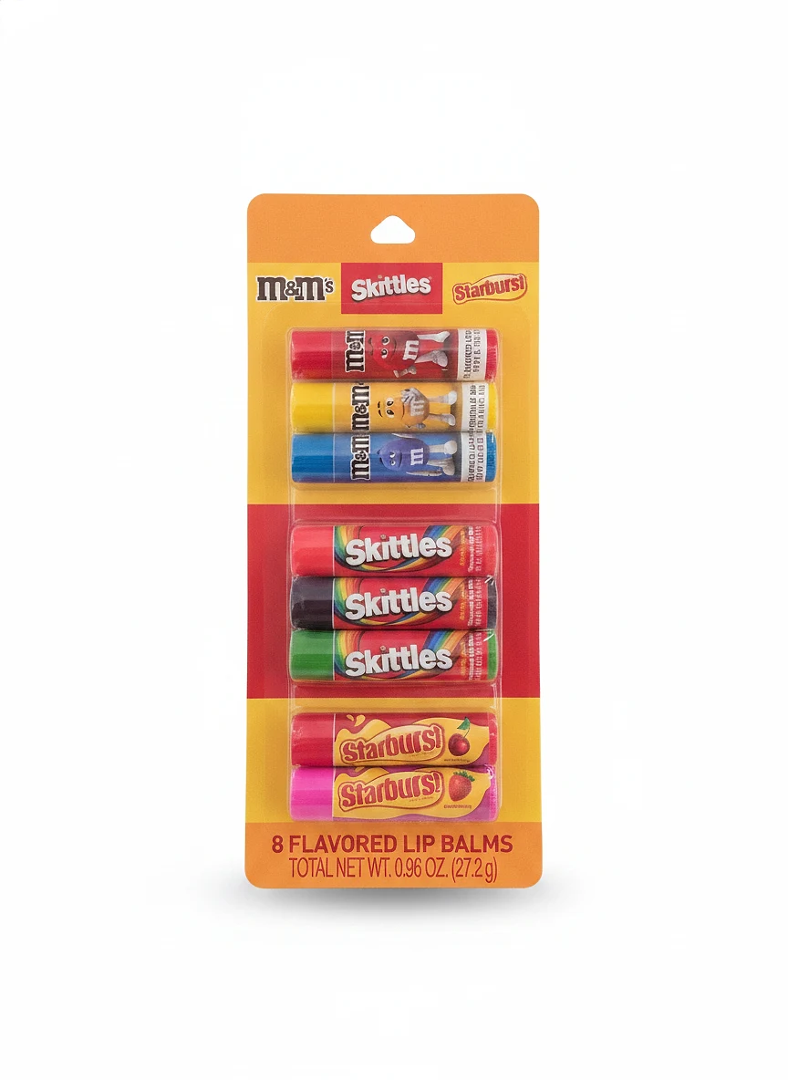 8 flavored lip balms