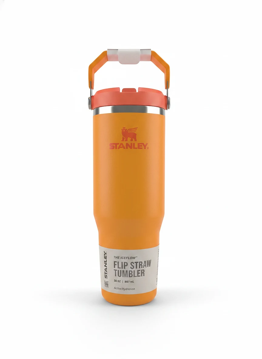 Flip straw tumbler