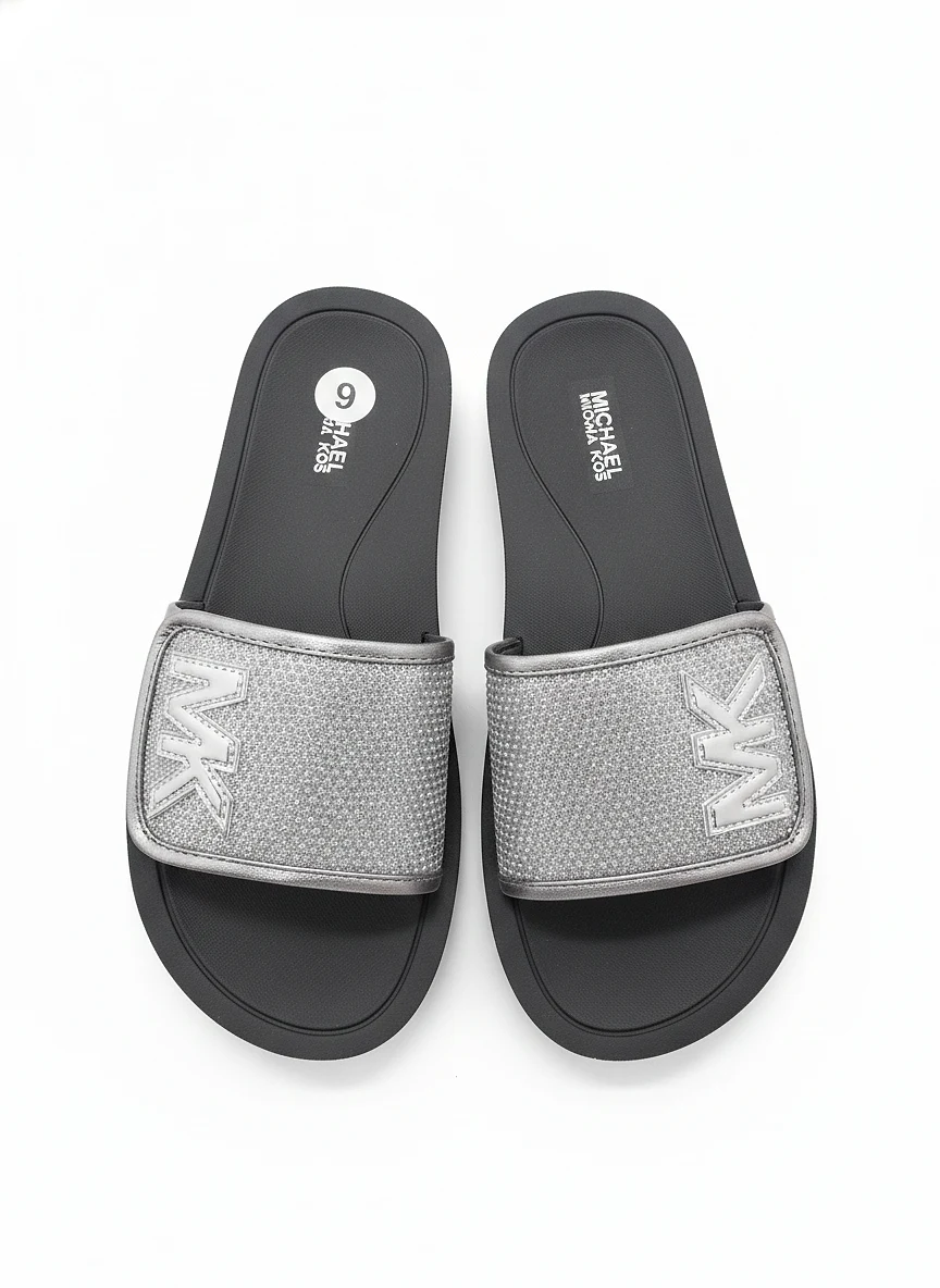 Sandalias MK SLIDE PEWTER