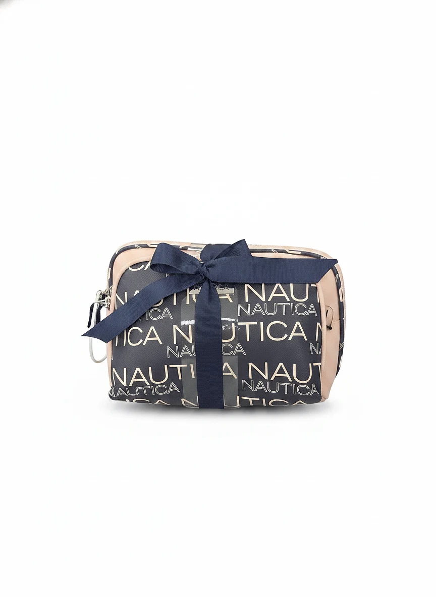 Cosmetiquera 2 PC TRAP SET NAVY/BLUSH